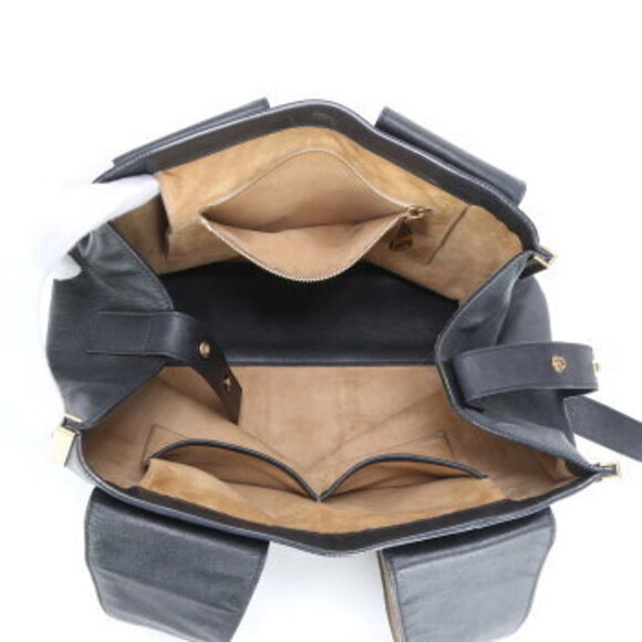 Chloe beach bag leather Shoulder Bag tote black - Picture 13 of 14